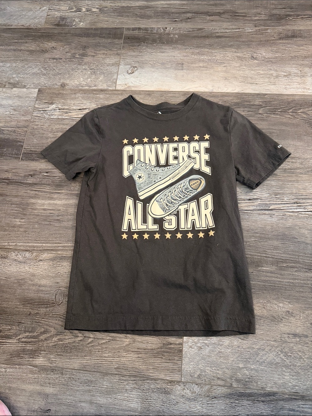 Converse Black Kids Tee with Cream Graphic